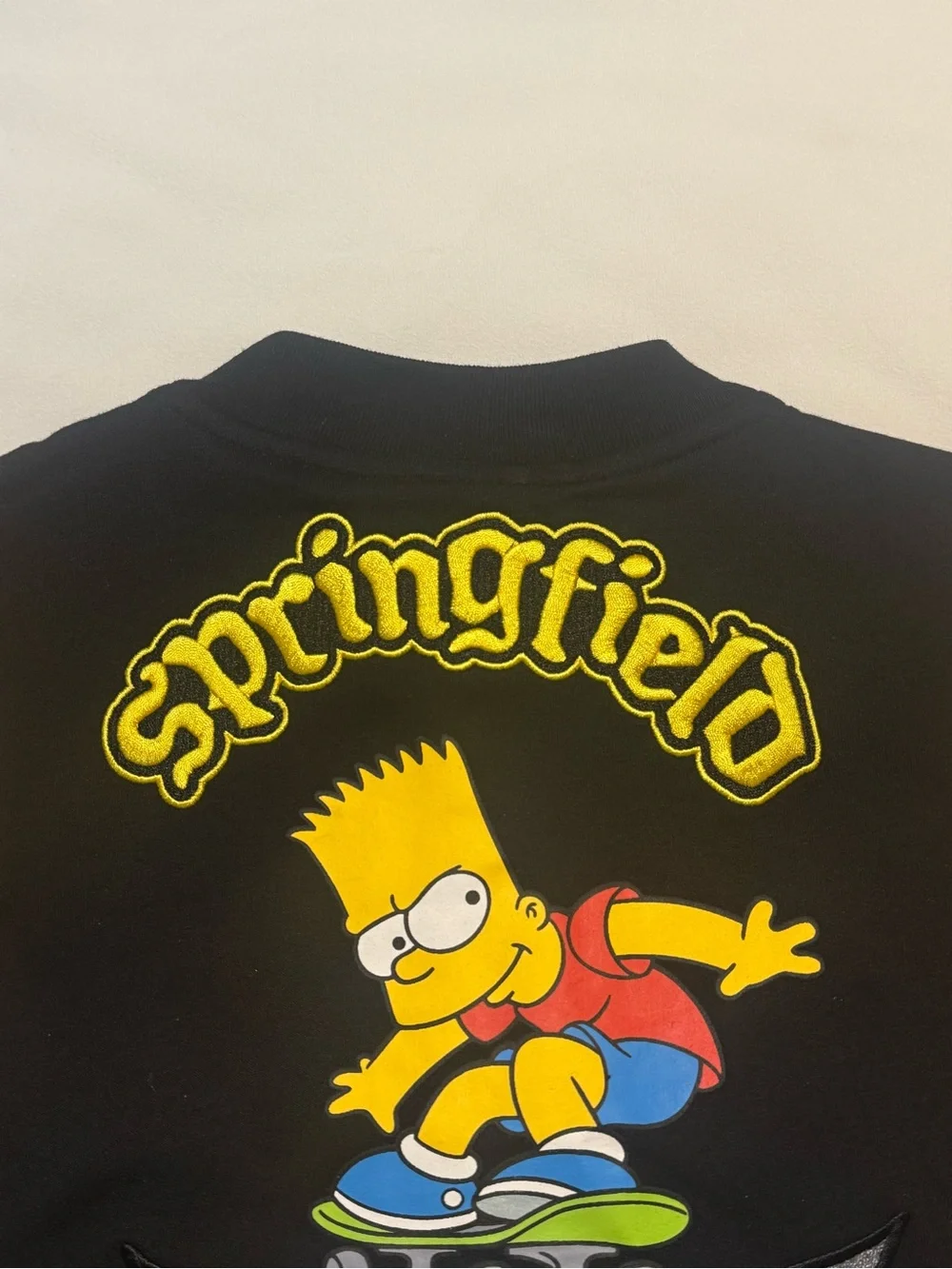 The Simpsons El Barto Varsity Bomber Jacket Kids 6/7 Black Yellow NWOT